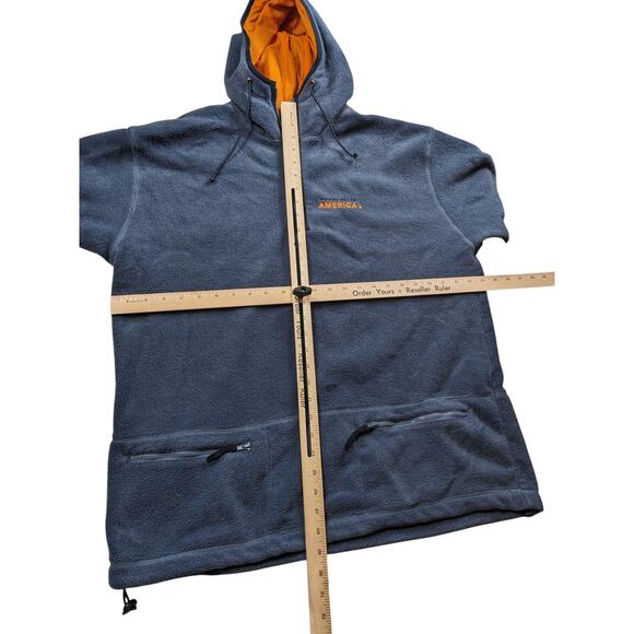 Perry Ellis Hoodie Mens Large Fleece Pullover Jacket Blue Zip Pockets Sweatshirt - Picture 8 of 16